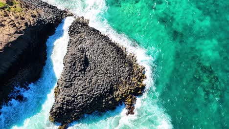 aerial view of unique volcanic rock formations