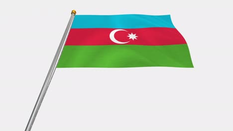 loop video of azerbaijan flag  fluttering in the wind, slow motion video of 4k , with alpha channel