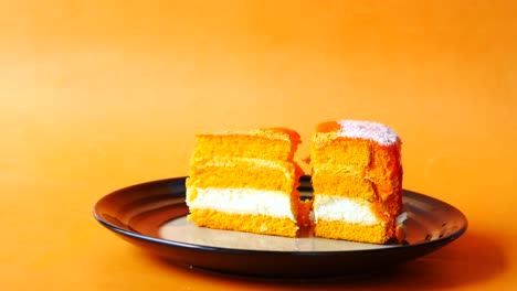 orange cake slices on plate