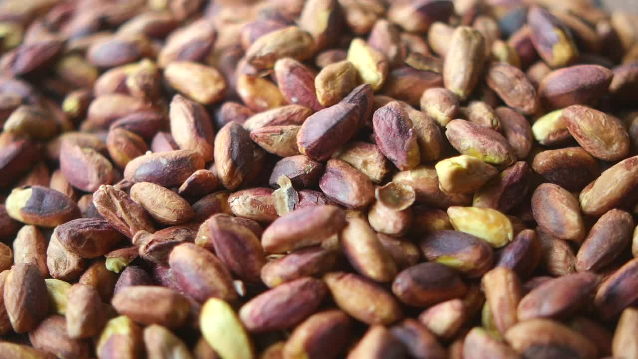 primer plano de los pistachos