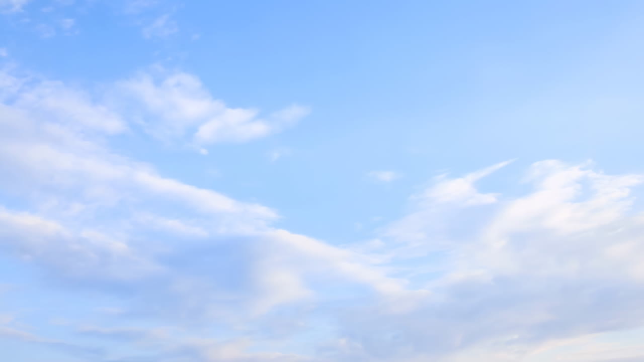 Time Lapse of Blue Sky with Drifting White Clouds