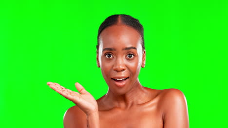 Face,-surprise-an-black-woman-with-skincare