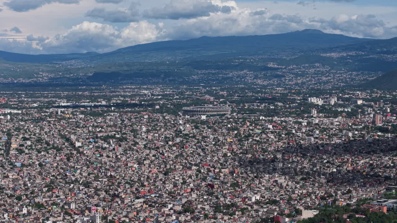 Aerial drone shot of Estadio Azteca, CDMX
