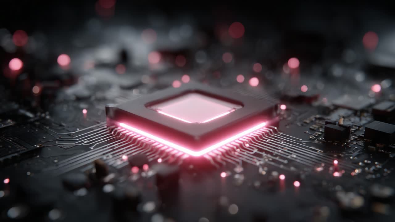 Exploring the Intricacies of a Glowing Microprocessor on a Circuit Board: A Dive into Modern Technology and Digital Innovation