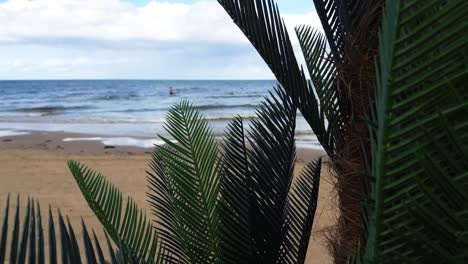 día ventoso en la playa de jurmala