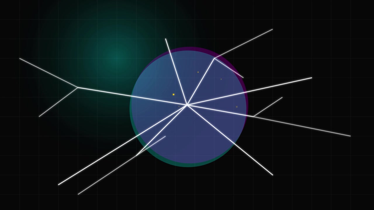 Abstract Motion Graphic of Pulsing Circles and Radiating Lines