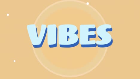 animation of vibes text over geometric shapes against abstract background