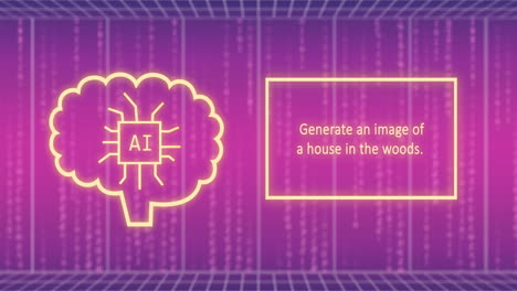 animation of binary coding over digital ai chat and world map