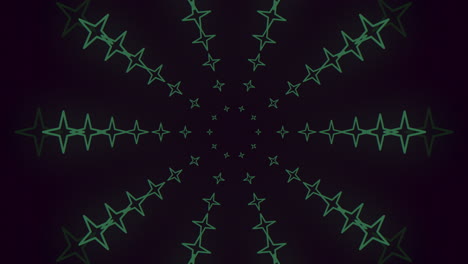 stellar green and black pattern intricate star design in circular formation
