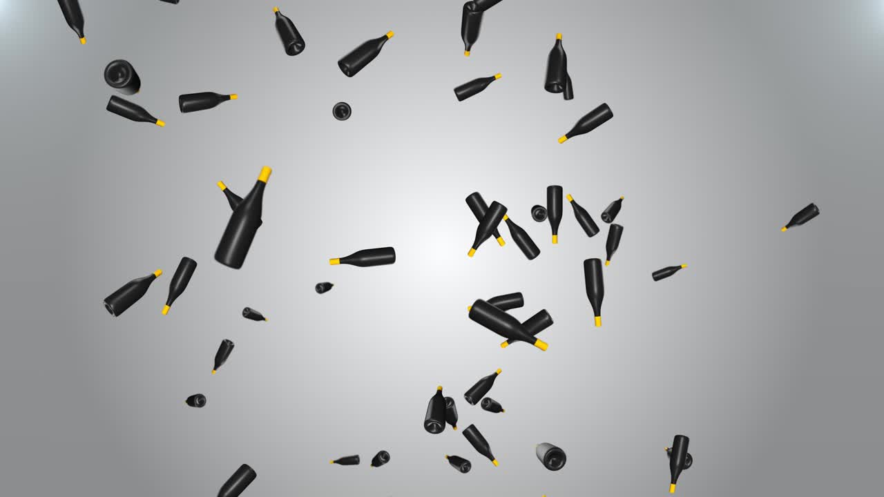 Of realistic empty metal wine bottles endlessly falling background bottle cork celebration holiday