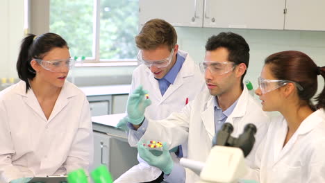 team of science students working in the lab