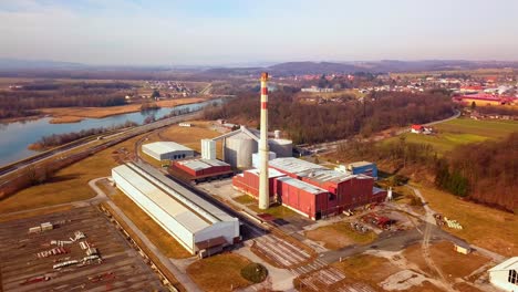 stunning 4k drone footage of the sugar factory in ormož in prlekija