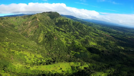 aerial view of lush hawaiian mountains