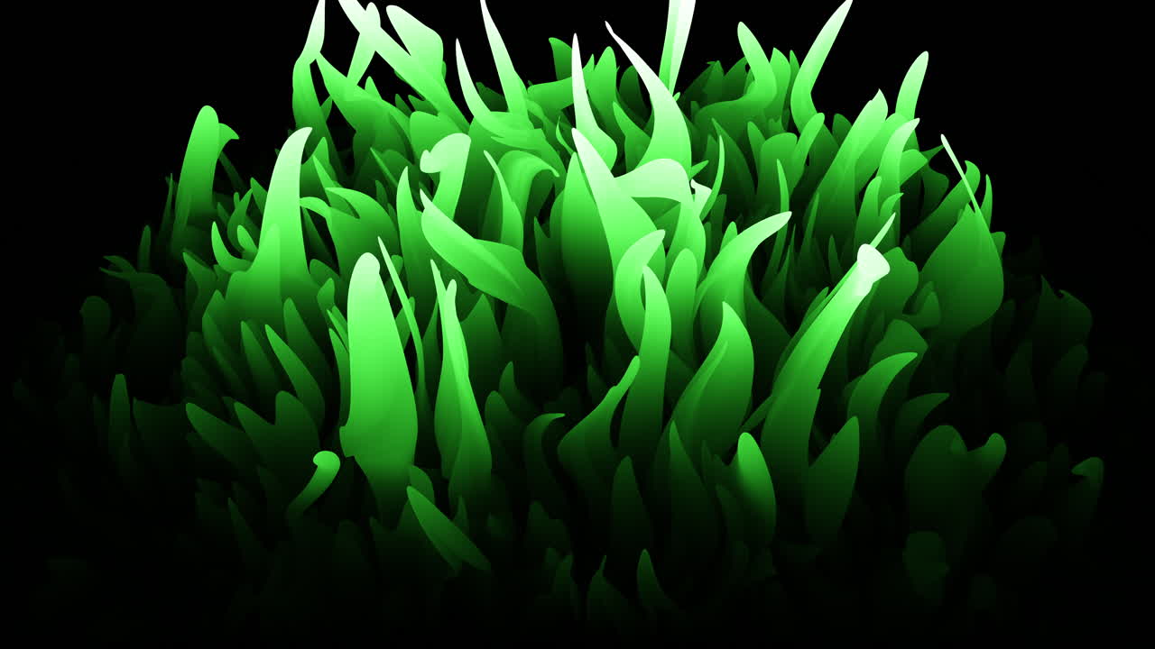 Futuristic green animal organism in underwater space