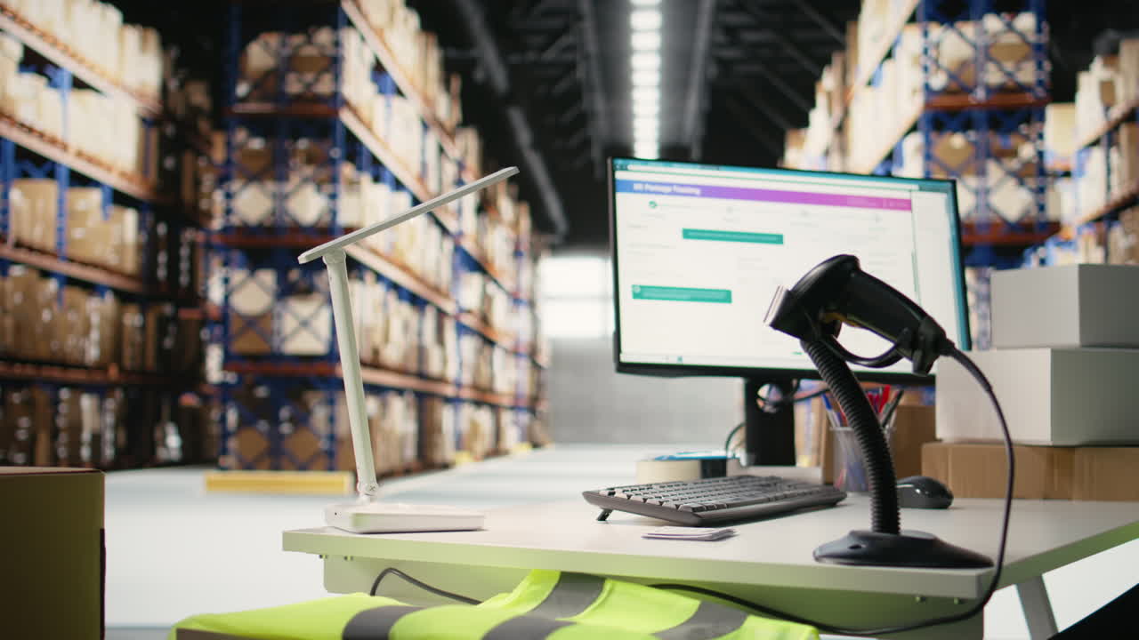 Vertical Video Empty professional warehouse space used for shipping cargo goods