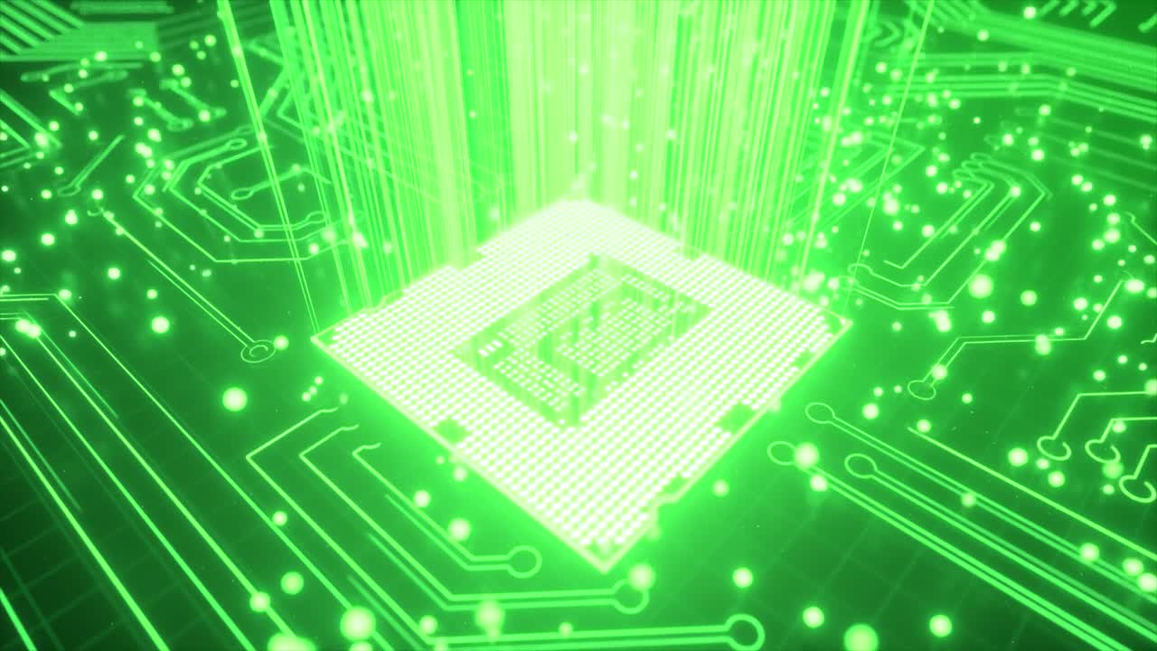 회로판에 있는 하이테크 프로세서