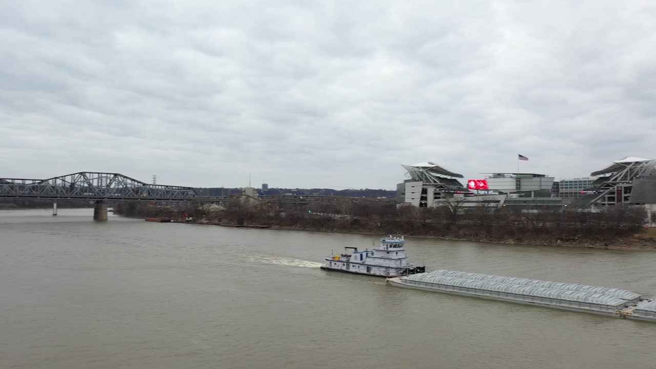 4K Aerial Pan of Cincinnati Ohio