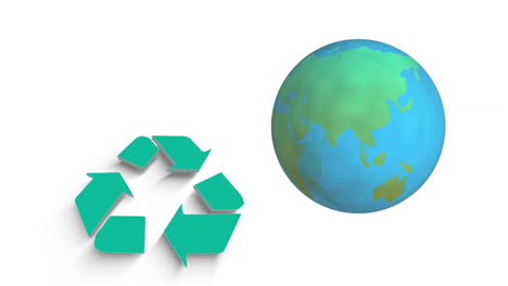 letrero de reciclaje y globo