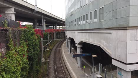 a train realway station reel in bern switzerland during autumn establishing shot