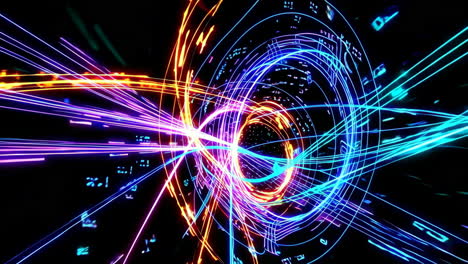 Abstract Glowing Lines Tunnel