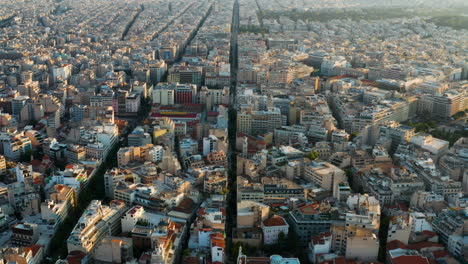 aerial view of streets, buildings and landmark in city of athens, greece