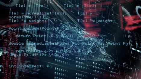 interfaz digital con el mapa mundial y los códigos
