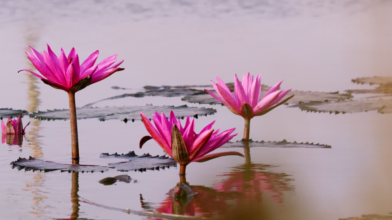 Explore the serene beauty of blooming lotus flowers in still waters a symbol of tranquility.