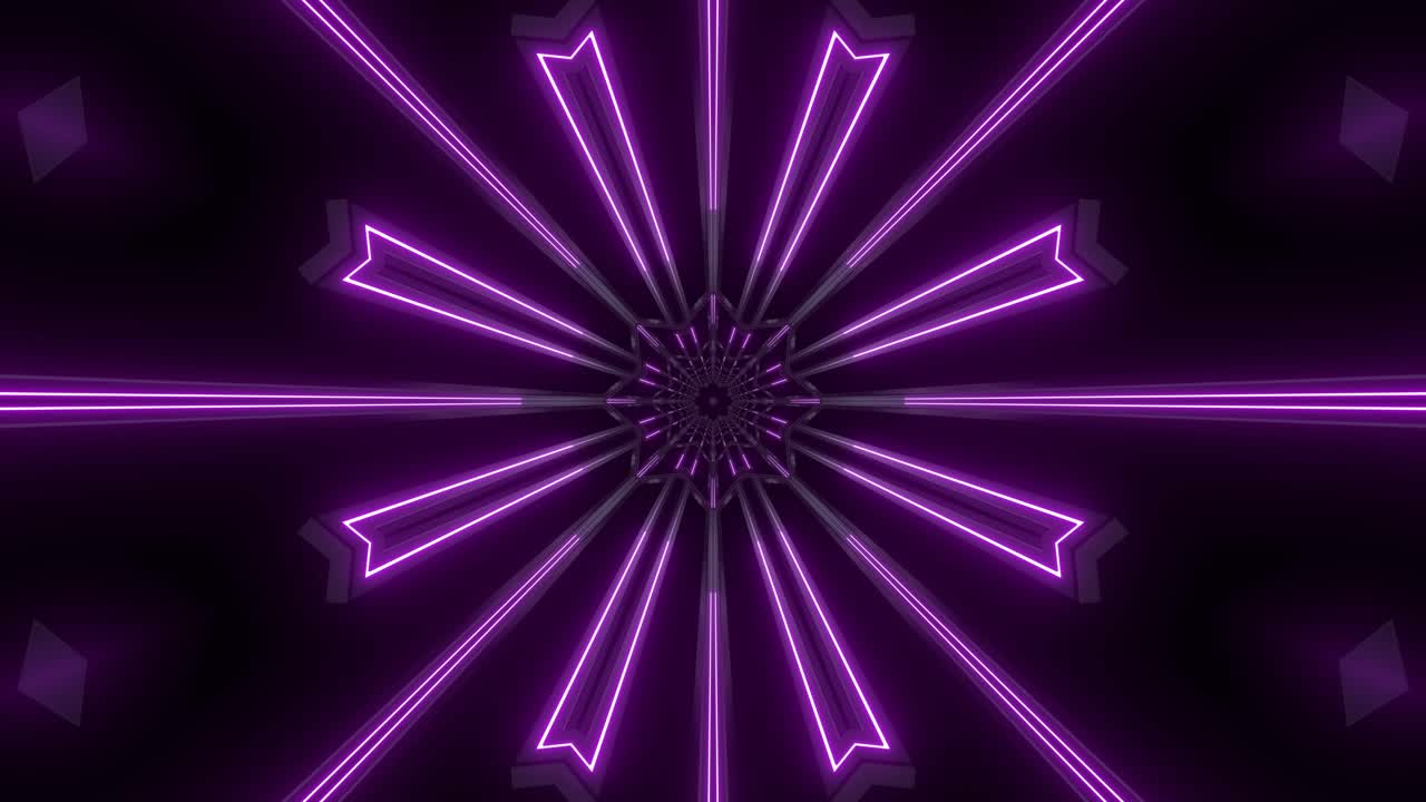 Abstract Neon Purple Star Tunnel