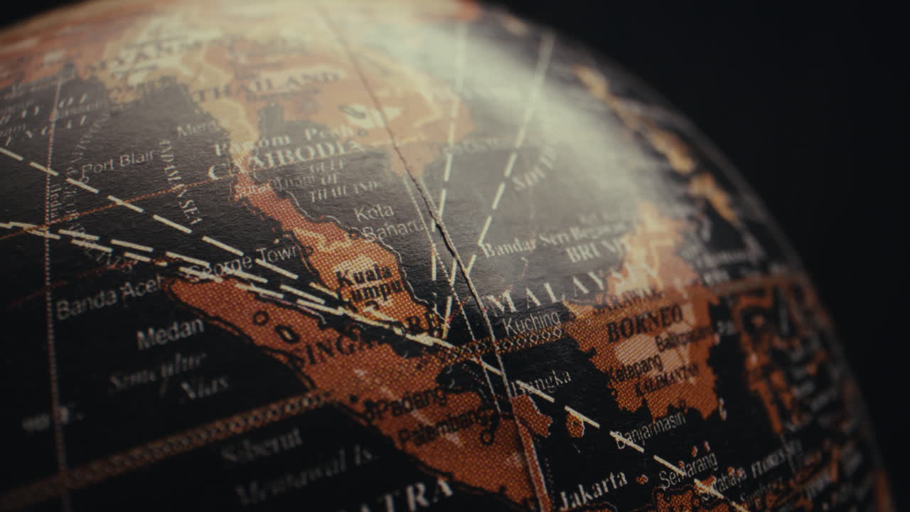 Close-up of a Vintage World Globe