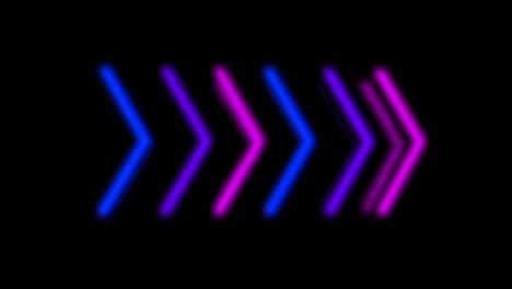 Neon sign Arrows Animation of pink light signal and blue spreading from the center with a black background. Can be used to compose various media such as news, presentations, online media, social media