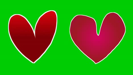 hand draw love hearts sign symbol animation motion graphics on green screen background for valentine day concept suitable for social media vertical video