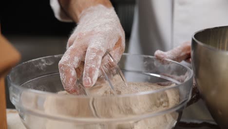 chef preparing bread dough