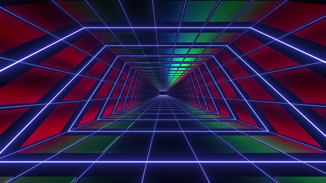 Neon Tunnel 3D Illustration