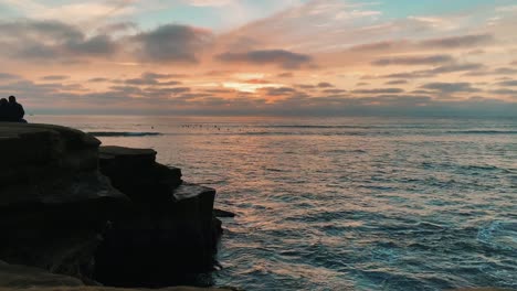 lapso de tiempo de la puesta de sol del acantilado