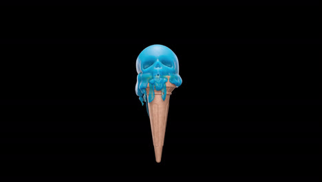 melting blue ice cream cone