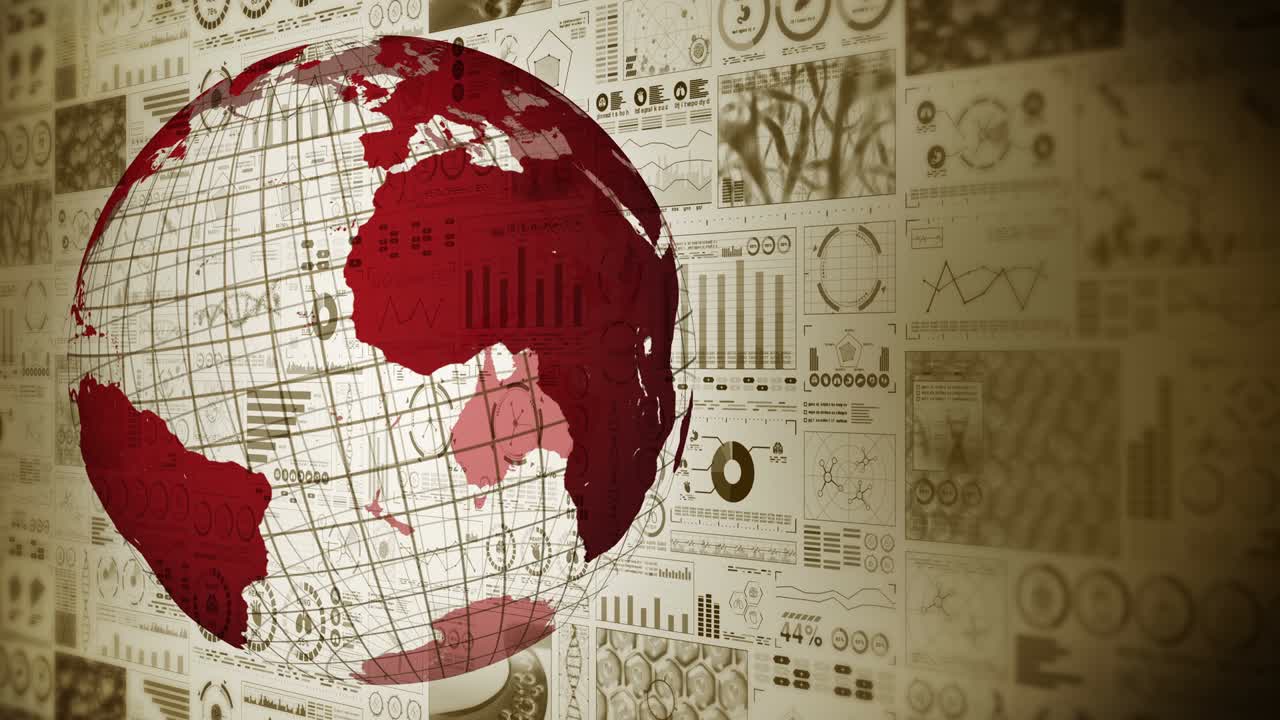 감염의 전염병: 감염의 은 점과 함께 글로벌 지구; 디지털 데이터 그래프의 의료 홀로그램 요소; 감염 통제; 치료 바이러스; 루프 애니메이션.