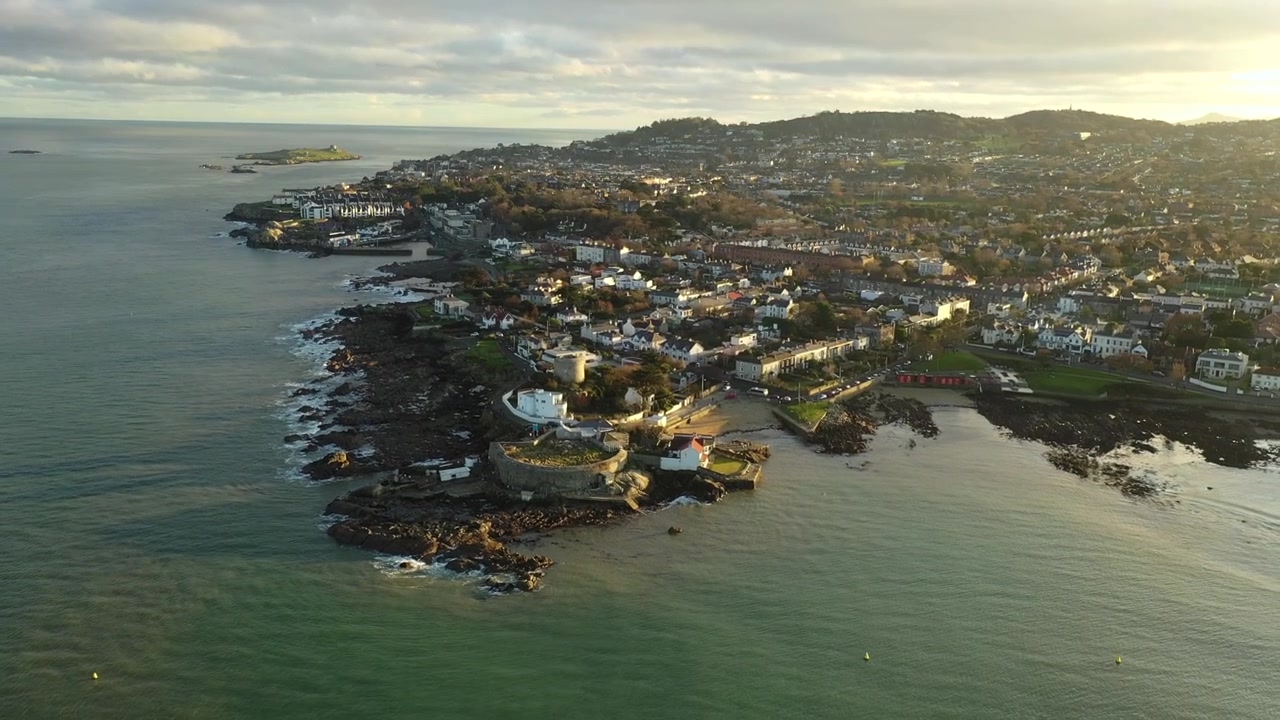 Forty Foot, Sandycove, Pôr do Sol, Sobrevoo de Drone