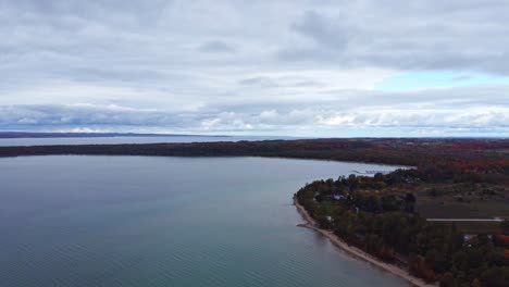 drone reveals coastal shores in the fall