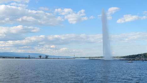 jet d'eau water fountain in lake geneva - static wide angle