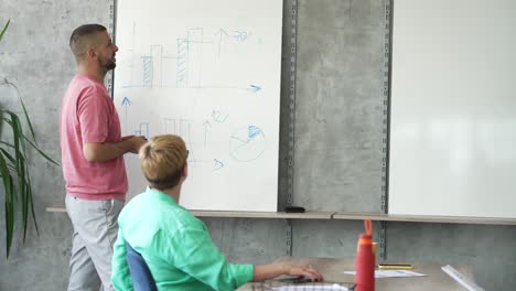 manager having business meeting with his colleagues at workplace