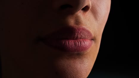 close-up of woman's lips