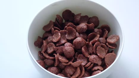 chocolate cereal in a bowl