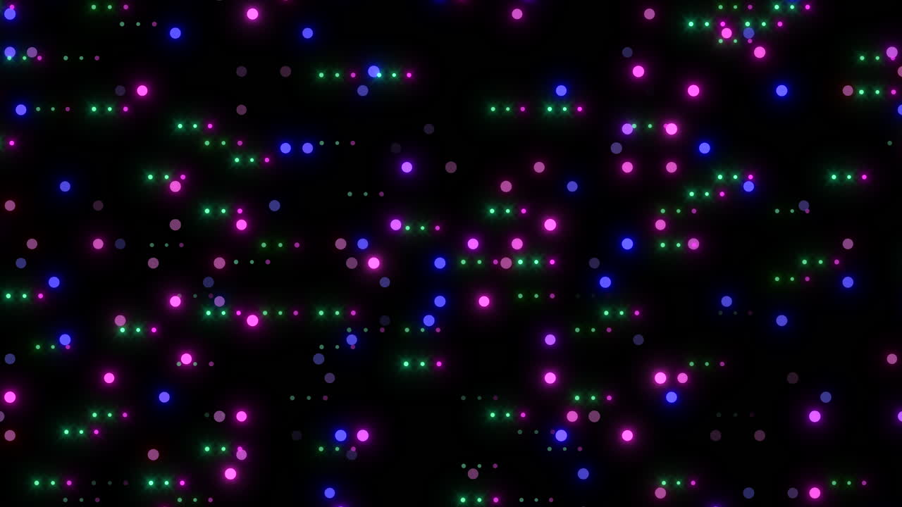검은 캔버스 에 있는 다채로운 점 들 의 눈부신 표시
