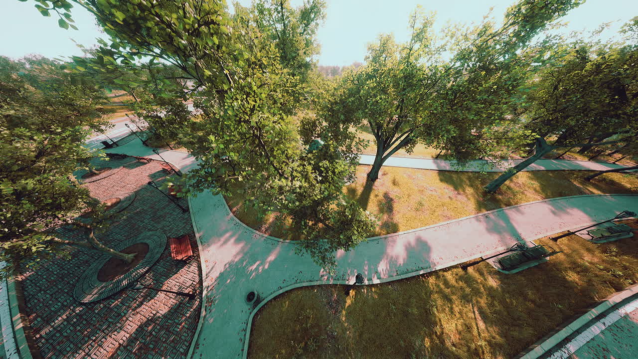 Vista aérea de un hermoso parque