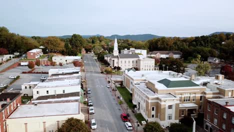 lenoir nc, lenoir north carolina downtown aerial in 4k