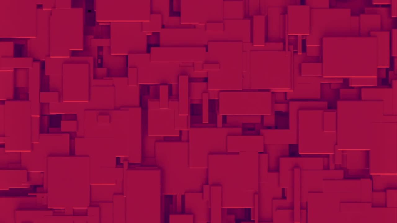 animación de formas rojas digitales que se mueven sobre un fondo negro.