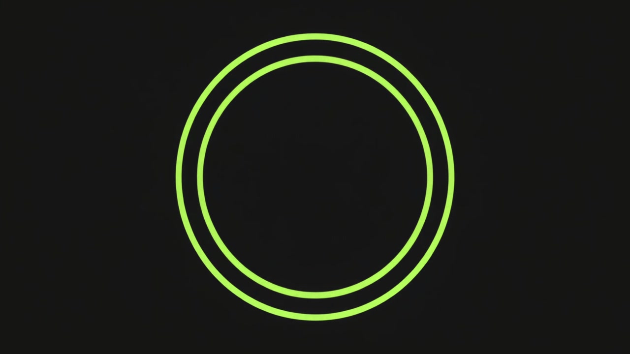 Animated Neon Green Concentric Circles on Black Background