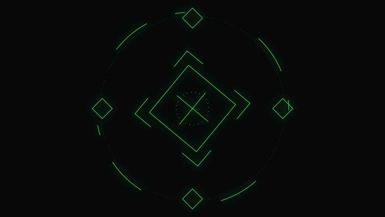Futuristic Green Digital HUD Target Interface Animation