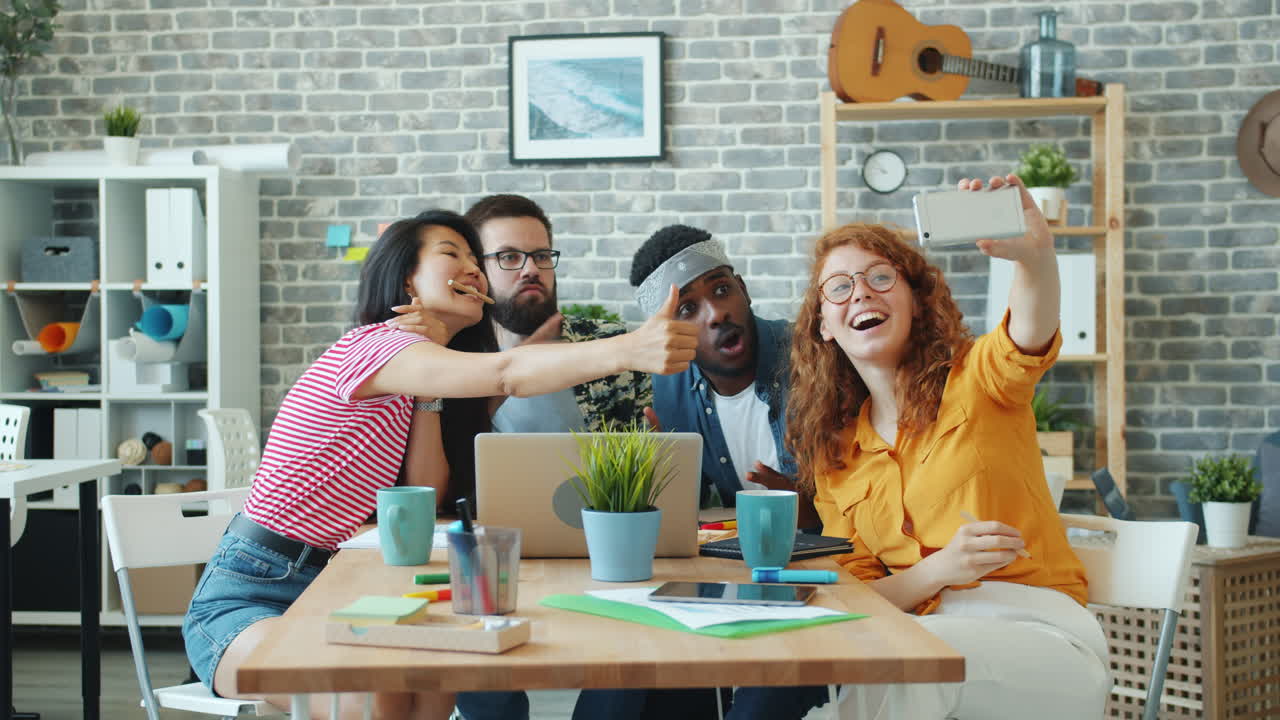 Happy Team Taking a Selfie