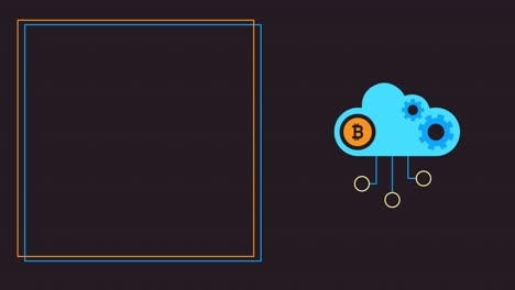 video en 4k de diseño criptográfico de dibujos animados en fondo negro.